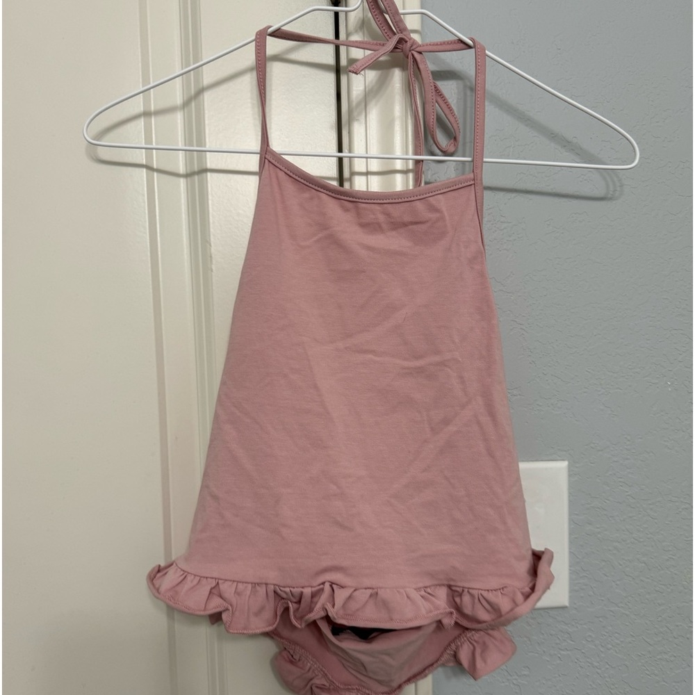 Pink Ruffled Halter Crop Top